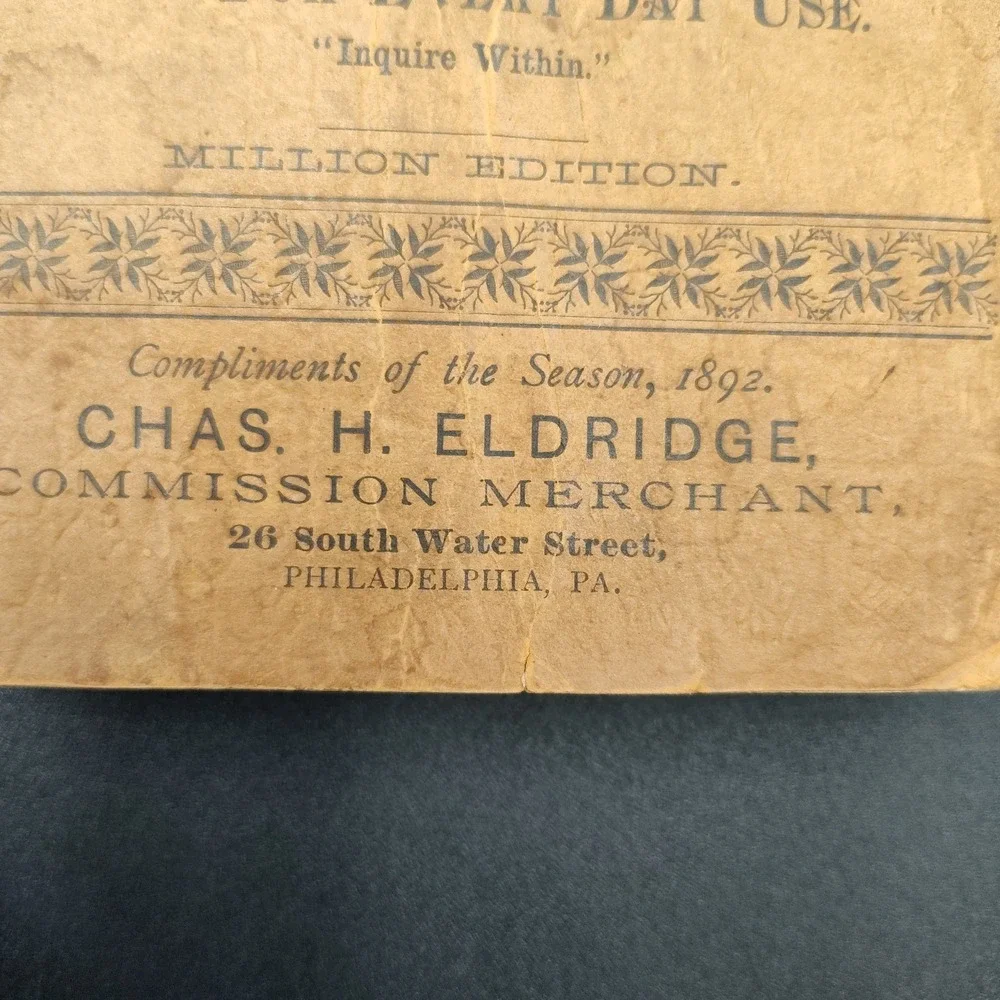 1890's Pocket Manual Ready Reference Book Rare VTG PAPERBACK SEE‎ BB33.1GU3303